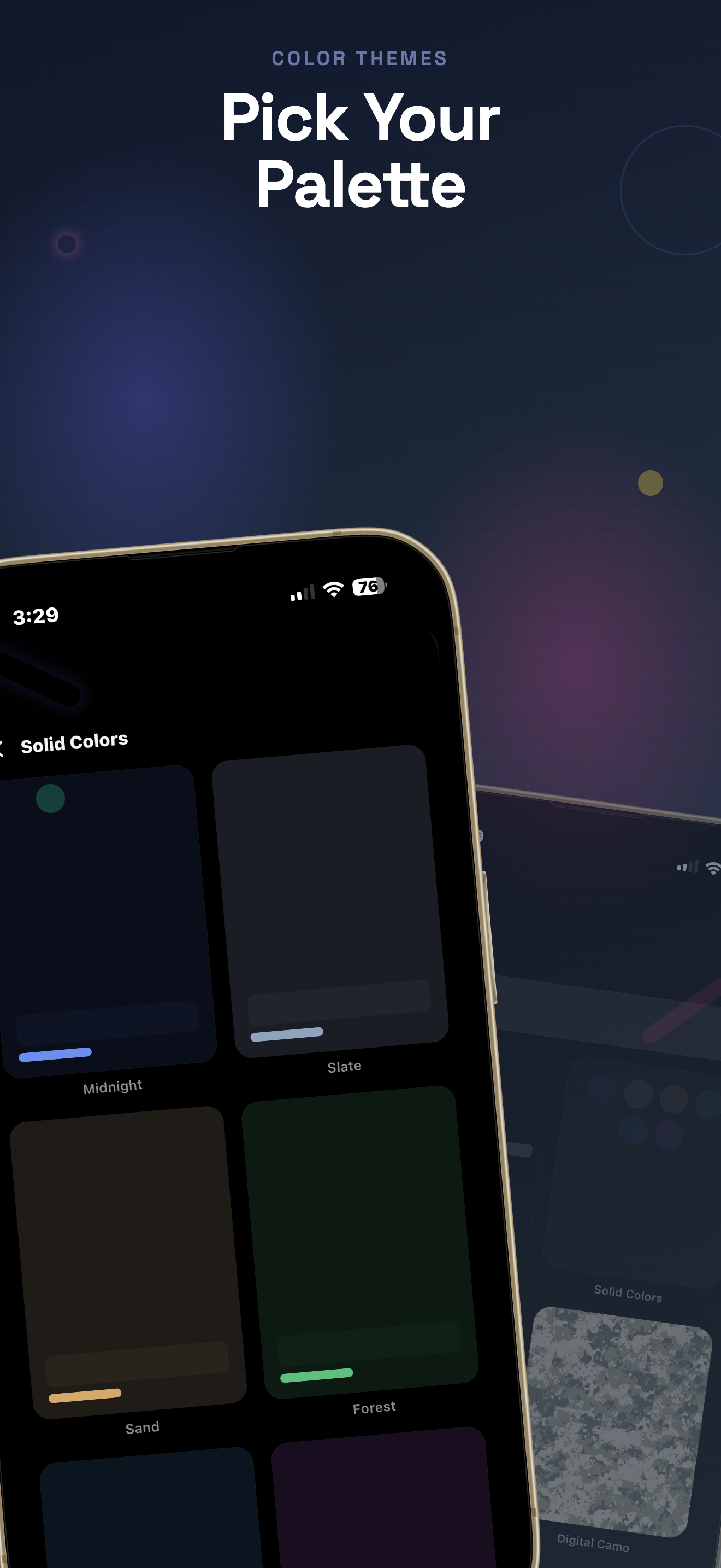 Solid color themes